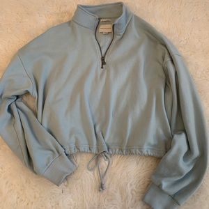 American eagle cropped half zip